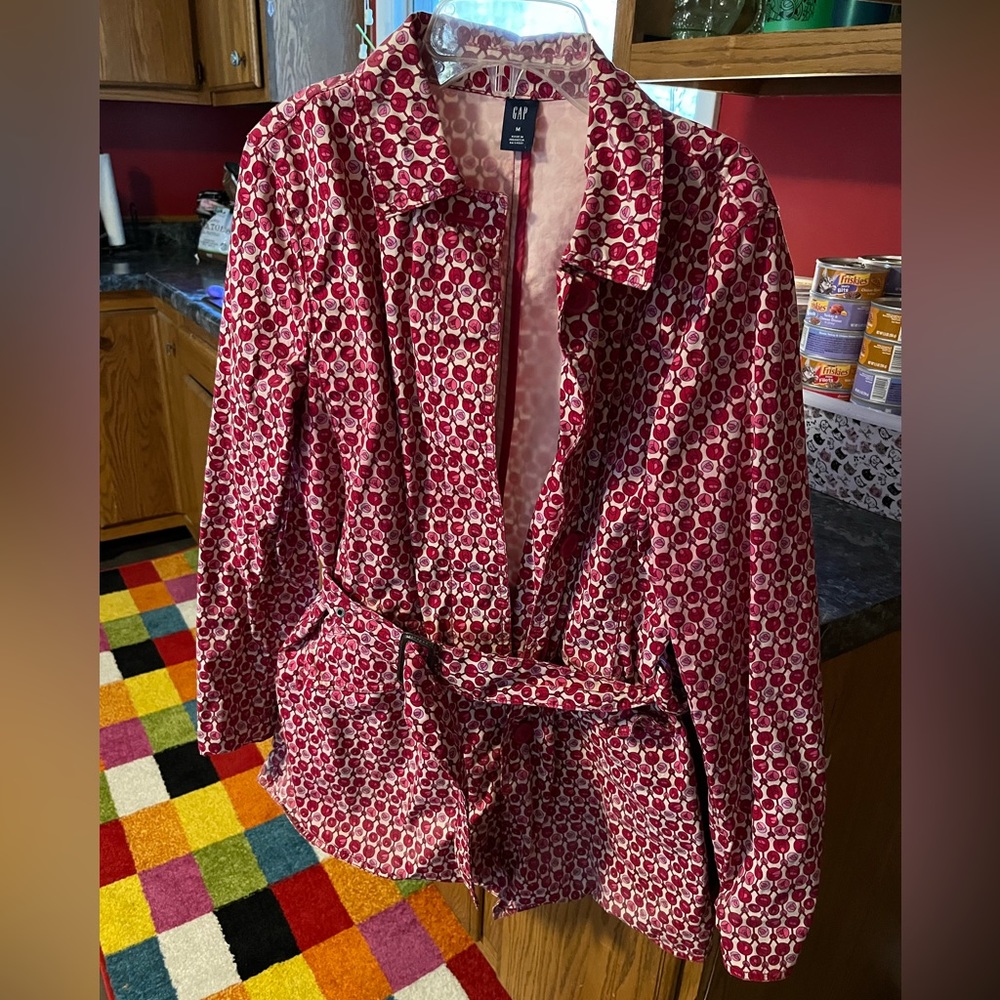 Romantic Whimsical Rose Patterned Jacket - image 2